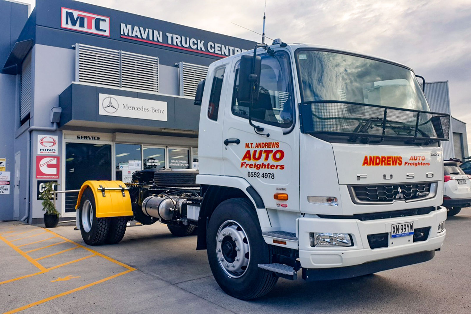A new Fuso Fighter joins the MT Andrews Auto Freighters fleet. Mavin